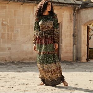 Doen Dresses | Doen Willow Maxi Dress 100% Silk Autumn Kaleidoscope XL New NWT